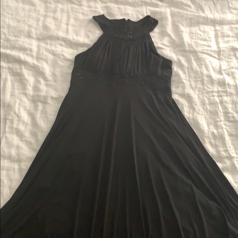 J Howard mid length black sequenced party dress